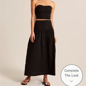 Abercrombie Drop Waist Maxi Poplin Skirt